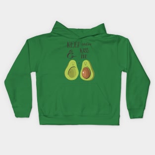 keep calm and kiss me avocado Kids Hoodie